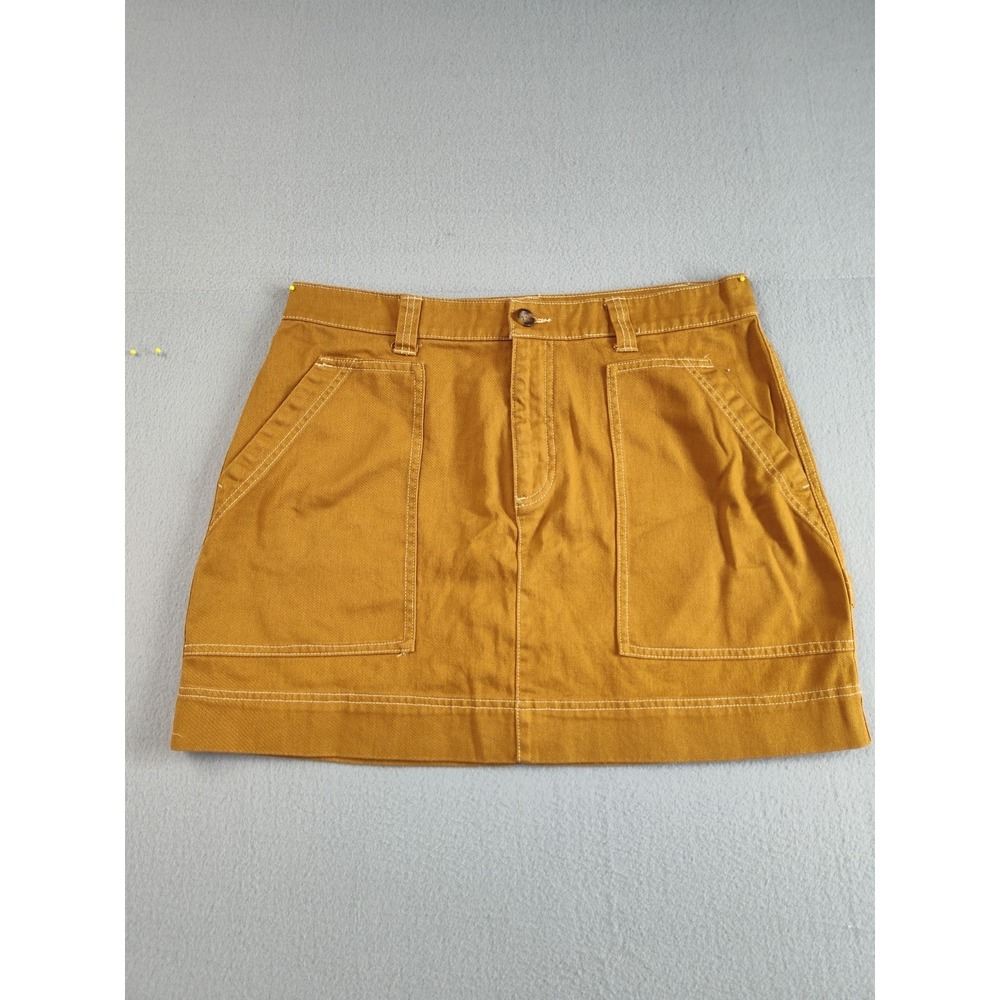 Old‎ Navy Women Skirt 12 Mustard Yellow Mini Carpenter Utility Casual Cotton
